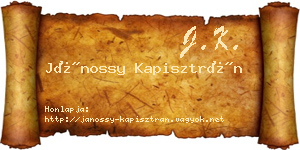 Jánossy Kapisztrán névjegykártya